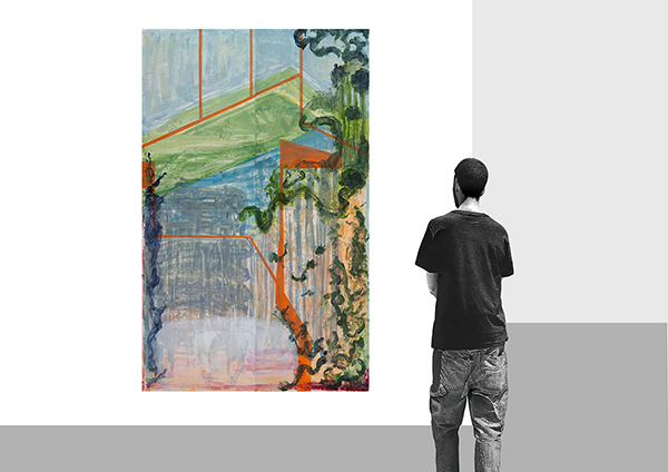 Landschaft #12 (Pircing the Layers), Monotypie auf Papier, 180 x 140cm, 2026