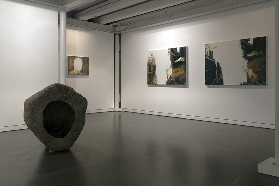 Oliver Krähenbühl, exhibition view: NICHT NICHTS, Kunst im Trudelhaus, Baden 2014, with Patrick Harter