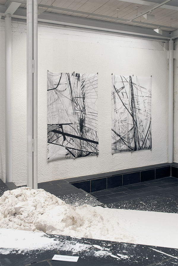 Oliver Krähenbühl, exhibition view: NICHT NICHTS, Kunst im Trudelhaus, Baden 2014, with Patrick Harter